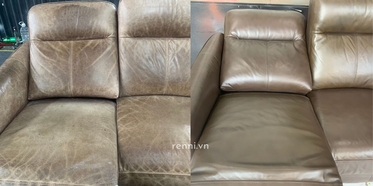 phục hồi sofa da thật - Renni