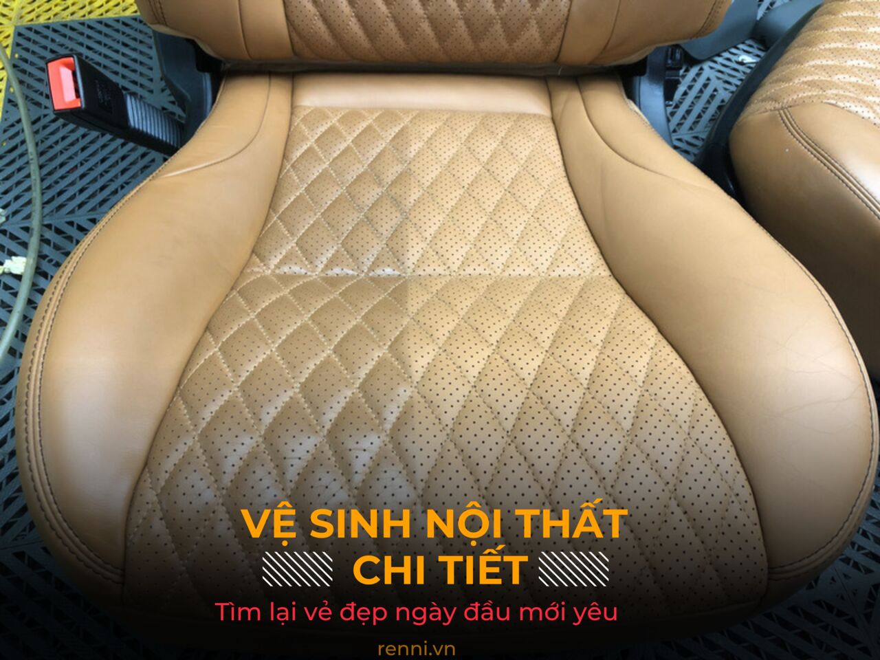 Trước và sau vệ sinh ghế da ô tô