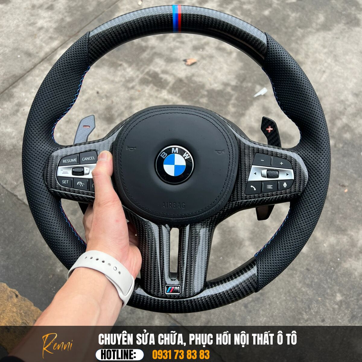 Độ Vô Lăng Carbon Fiber 